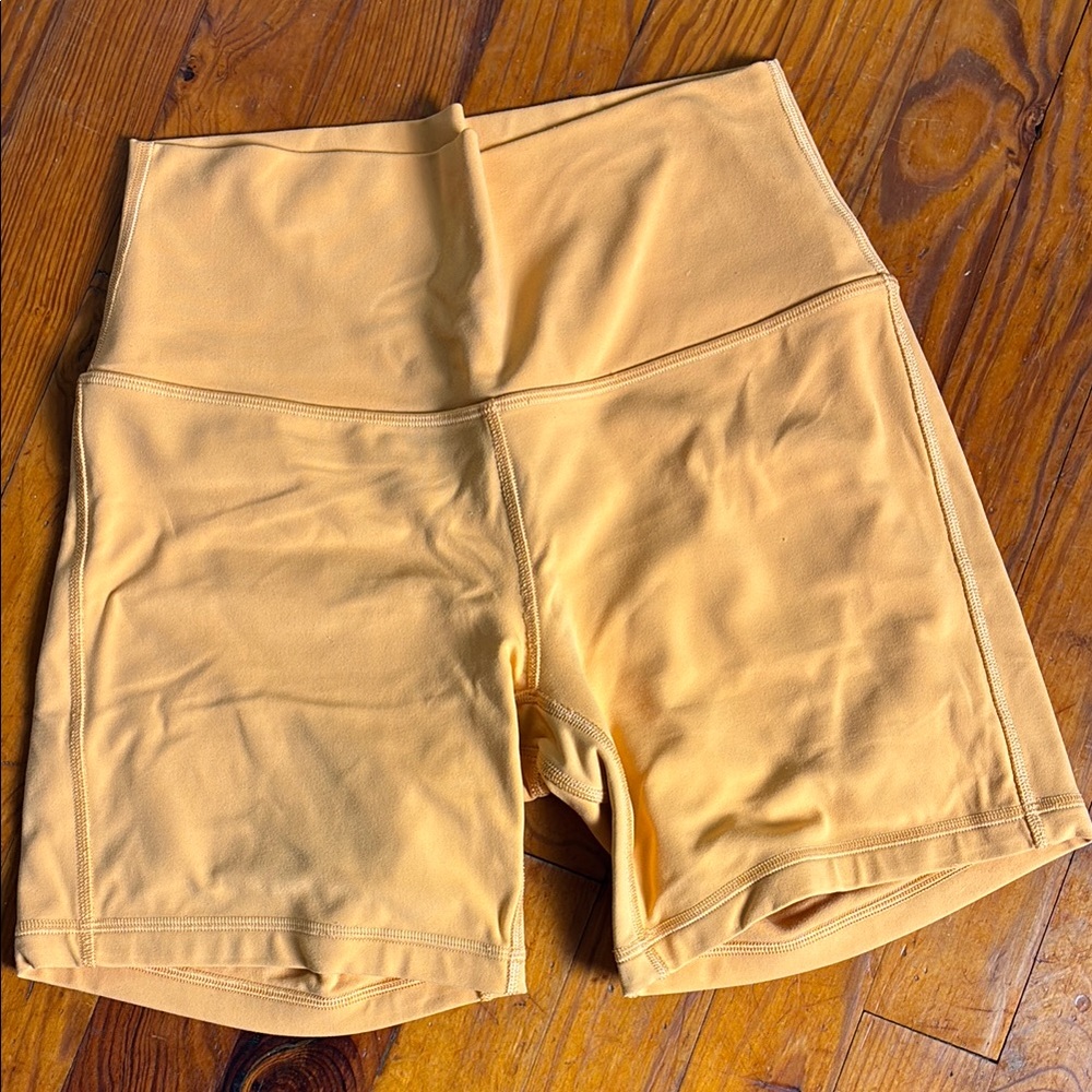 Lululemon Orange Bike Shorts